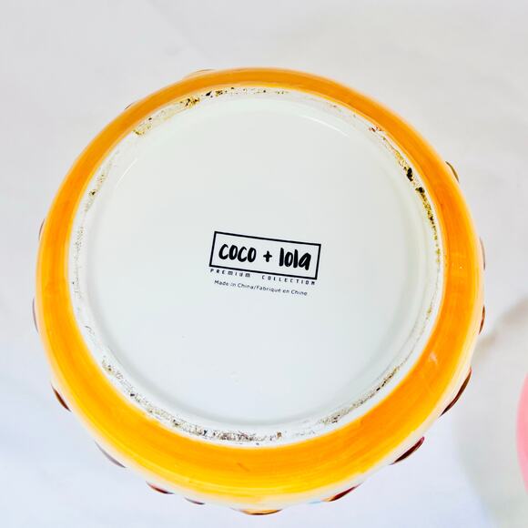 Coco + Lola Donut Cookie Jar Colorful Stack of Donuts Ceramic Kitchen Decor Used - Picture 7 of 9